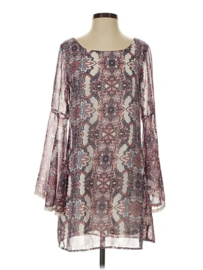 Pre-owned Xhilaration Casual Dress In Burgundy