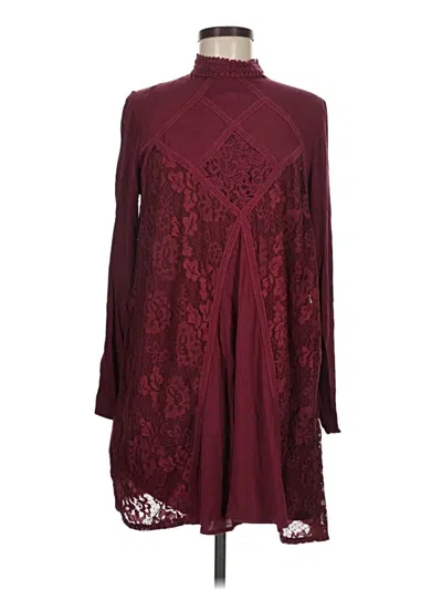 Pre-owned Xhilaration Casual Dress In Burgundy