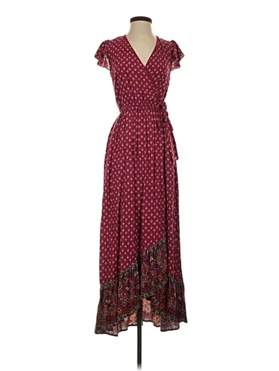 Pre-owned Xhilaration Casual Dress In Burgundy