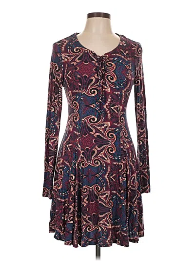 Pre-owned Xhilaration Casual Dress In Burgundy