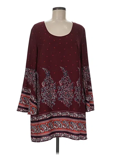 Pre-owned Xhilaration Casual Dress In Burgundy