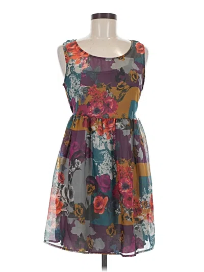 Pre-owned Xhilaration Casual Dress In Gray
