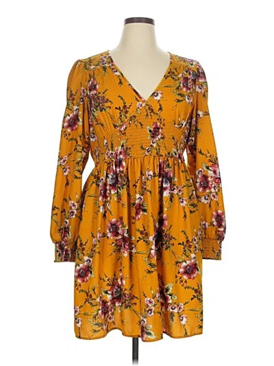 Pre-owned Xhilaration Casual Dress In Yellow