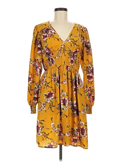 Pre-owned Xhilaration Casual Dress In Yellow