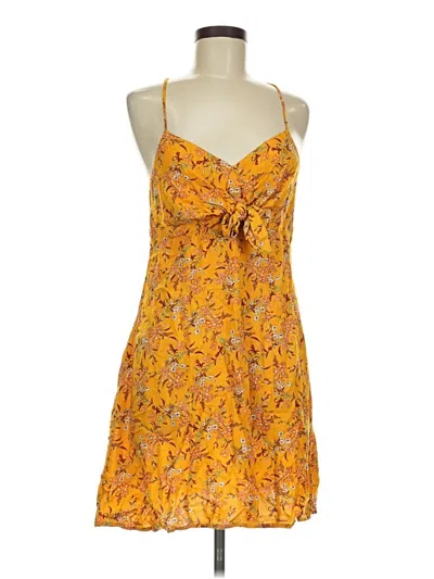 Pre-owned Xhilaration Casual Dress In Yellow