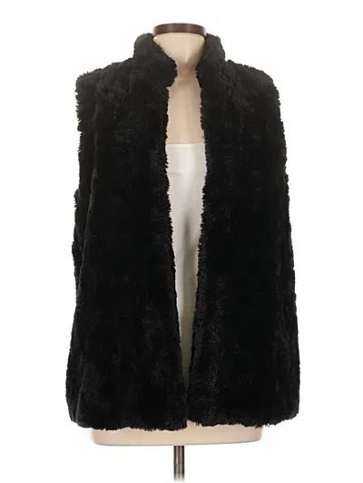 Pre-owned Xhilaration Faux Fur Vest In Black