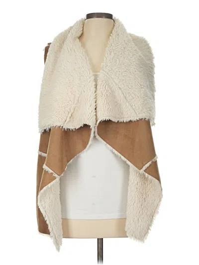 Pre-owned Xhilaration Faux Fur Vest In Tan