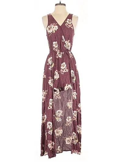 Pre-owned Xhilaration Jumpsuit In Burgundy