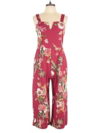 Pre-owned Xhilaration Jumpsuit In Burgundy