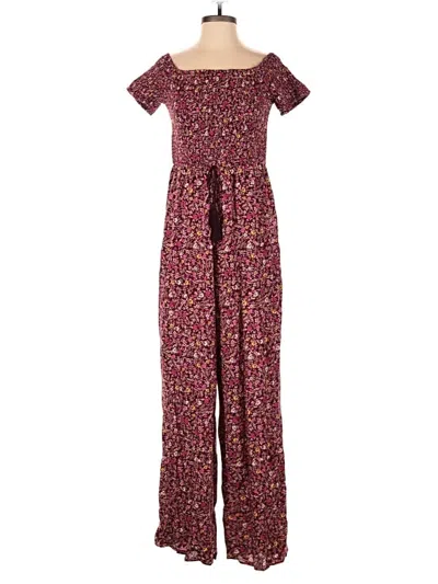 Pre-owned Xhilaration Jumpsuit In Burgundy
