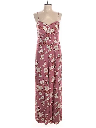 Pre-owned Xhilaration Jumpsuit In Burgundy