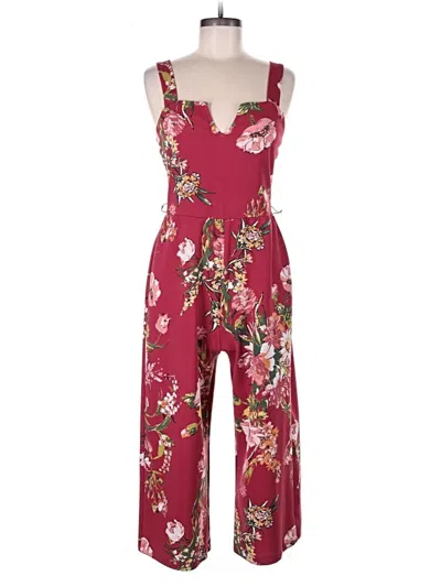 Pre-owned Xhilaration Jumpsuit In Burgundy