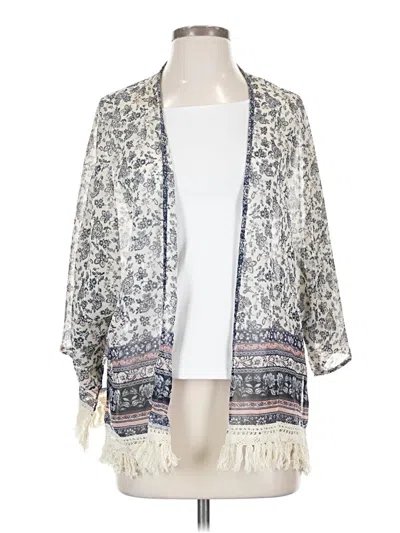 Pre-owned Xhilaration Kimono In Ivory
