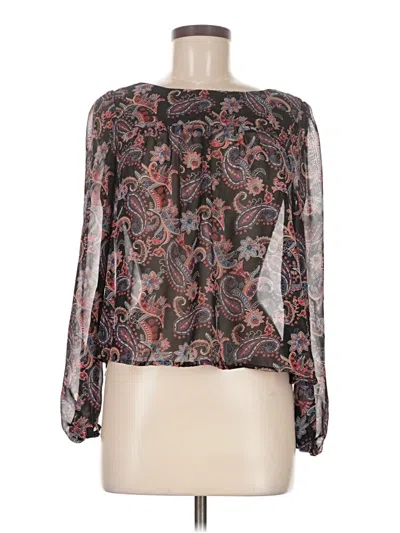 Pre-owned Xhilaration Long Sleeve Blouse In Black