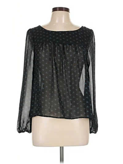 Pre-owned Xhilaration Long Sleeve Blouse In Black