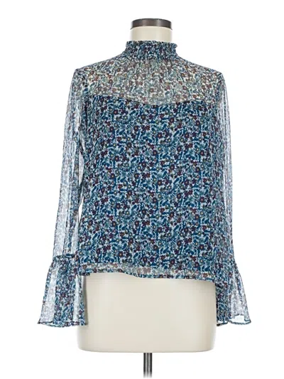 Pre-owned Xhilaration Long Sleeve Blouse In Blue