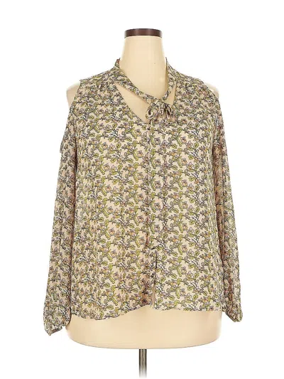 Pre-owned Xhilaration Long Sleeve Blouse In Brown