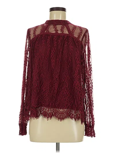 Pre-owned Xhilaration Long Sleeve Blouse In Burgundy