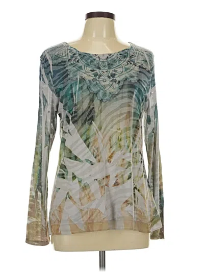 Pre-owned Xhilaration Long Sleeve Blouse In Green