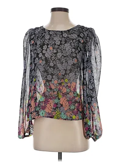 Pre-owned Xhilaration Long Sleeve Blouse In Silver