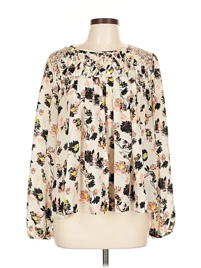 Pre-owned Xhilaration Long Sleeve Blouse In White