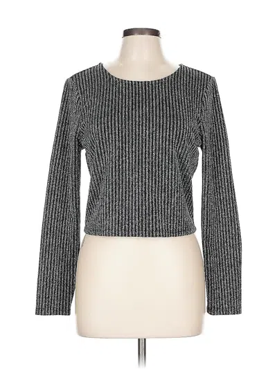 Pre-owned Xhilaration Long Sleeve Top Gray Square Neckline Tops