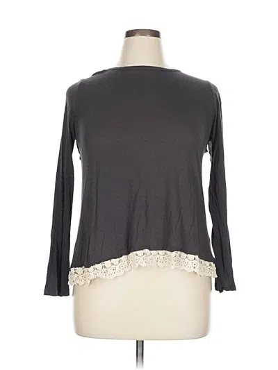 Pre-owned Xhilaration Long Sleeve Top Gray Sweetheart Neckline Tops