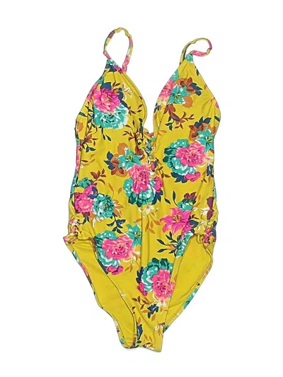 Pre-owned Xhilaration One Piece Swimsuit In Yellow