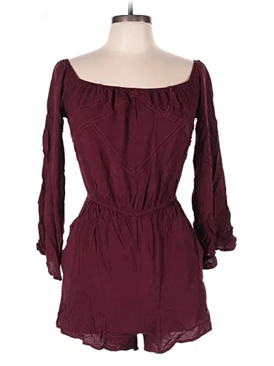 Pre-owned Xhilaration Romper In Burgundy