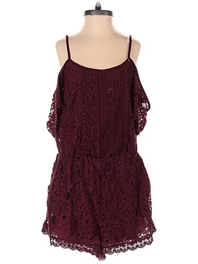 Pre-owned Xhilaration Romper In Burgundy