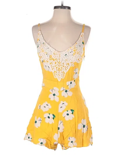 Pre-owned Xhilaration Romper In Yellow