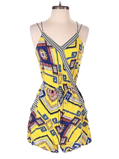 Pre-owned Xhilaration Romper In Yellow