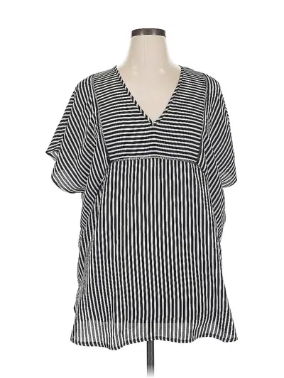 Pre-owned Xhilaration Short Sleeve Blouse In Black