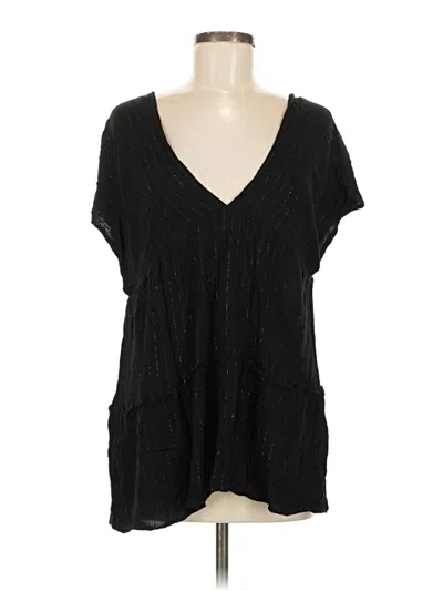 Pre-owned Xhilaration Short Sleeve Blouse In Black