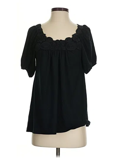 Pre-owned Xhilaration Short Sleeve Blouse In Black
