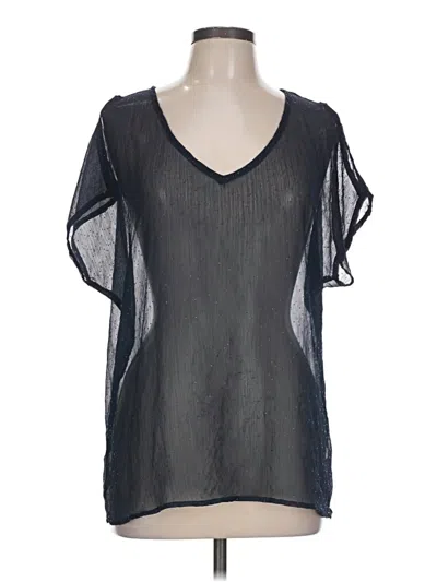 Pre-owned Xhilaration Short Sleeve Blouse In Black