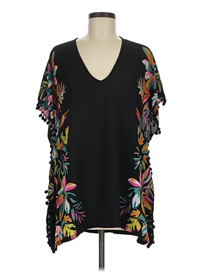 Pre-owned Xhilaration Short Sleeve Blouse In Black