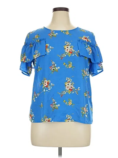 Pre-owned Xhilaration Short Sleeve Blouse In Blue