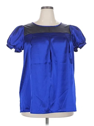 Pre-owned Xhilaration Short Sleeve Blouse In Blue