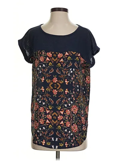 Pre-owned Xhilaration Short Sleeve Blouse In Blue