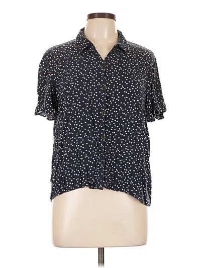 Pre-owned Xhilaration Short Sleeve Blouse In Blue