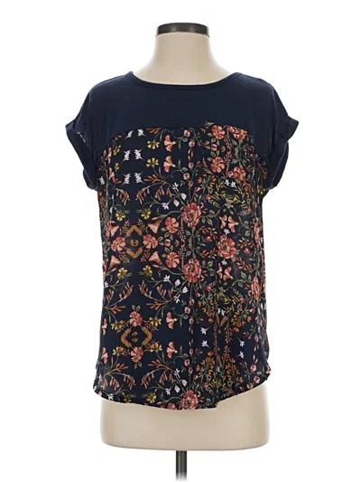 Pre-owned Xhilaration Short Sleeve Blouse In Blue