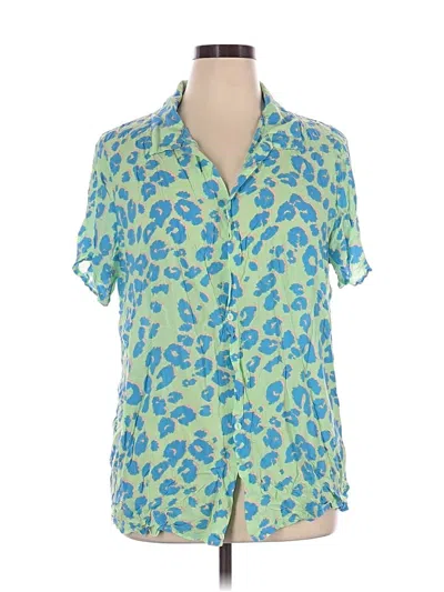 Pre-owned Xhilaration Short Sleeve Blouse In Blue