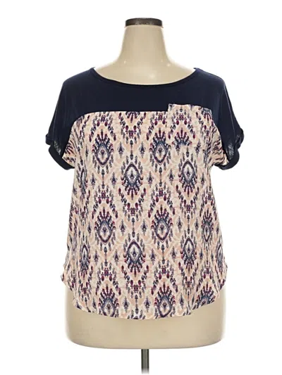 Pre-owned Xhilaration Short Sleeve Blouse In Blue