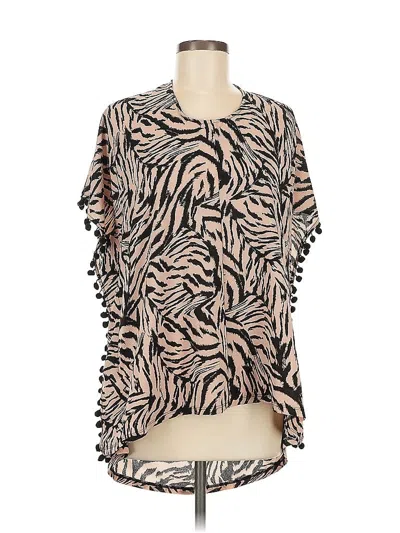 Pre-owned Xhilaration Short Sleeve Blouse In Brown