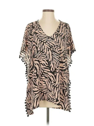 Pre-owned Xhilaration Short Sleeve Blouse In Brown