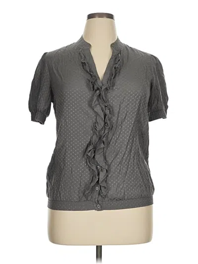 Pre-owned Xhilaration Short Sleeve Blouse In Gray