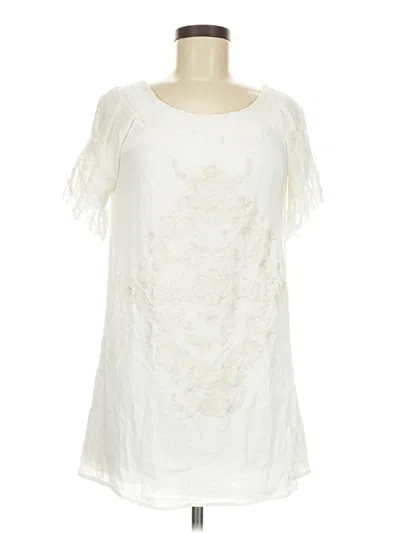 Pre-owned Xhilaration Short Sleeve Blouse In Ivory