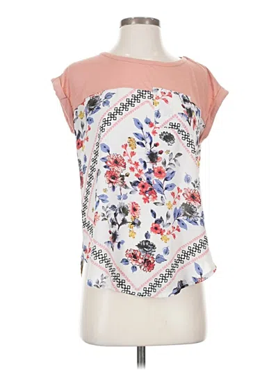 Pre-owned Xhilaration Short Sleeve Blouse In Pink