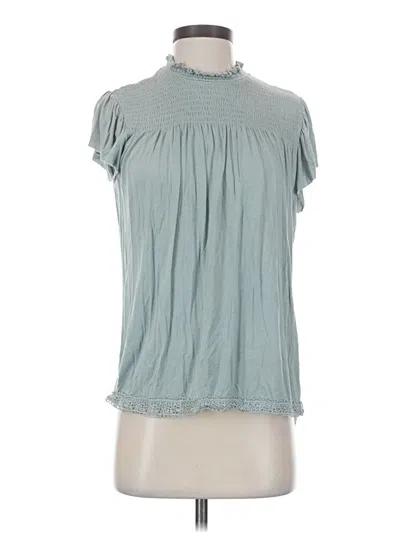 Pre-owned Xhilaration Short Sleeve Blouse In Teal